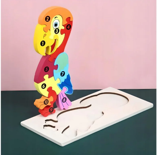 Puidust Montessori 3D numbritega klotsid