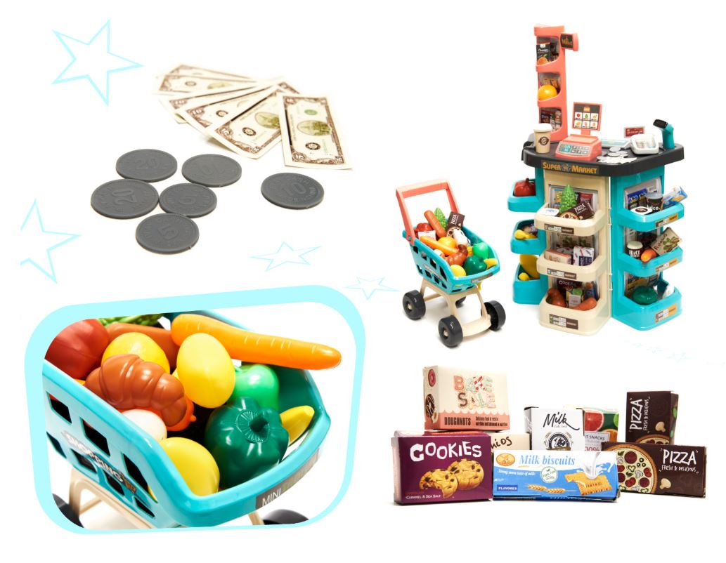 Supermarketi kassa + mündikäru