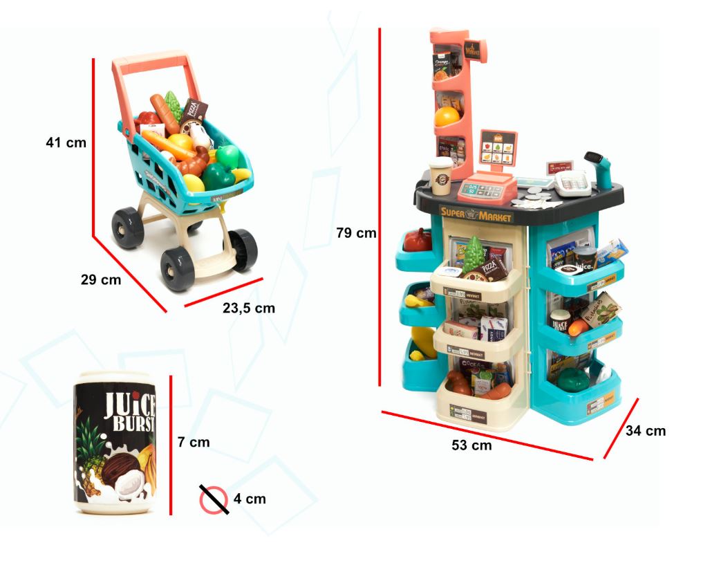 Supermarketi kassa + mündikäru