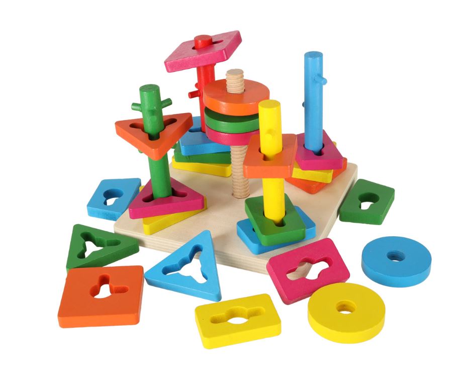 Puidust 5 torniga puzzle