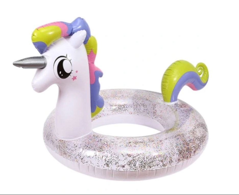 Ujumisrõngas glitter poni 70x70cm