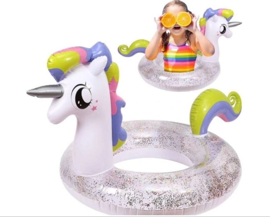 Ujumisrõngas glitter poni 70x70cm